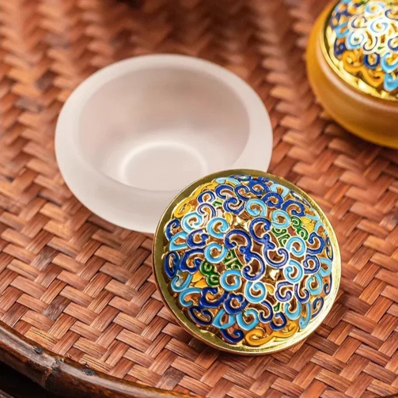 Ancient Method Glazed Enamel Incense Burner Home Indoor Creative Tea Ceremony Supplies Decoration Joss Stick/Incense Coil Tool