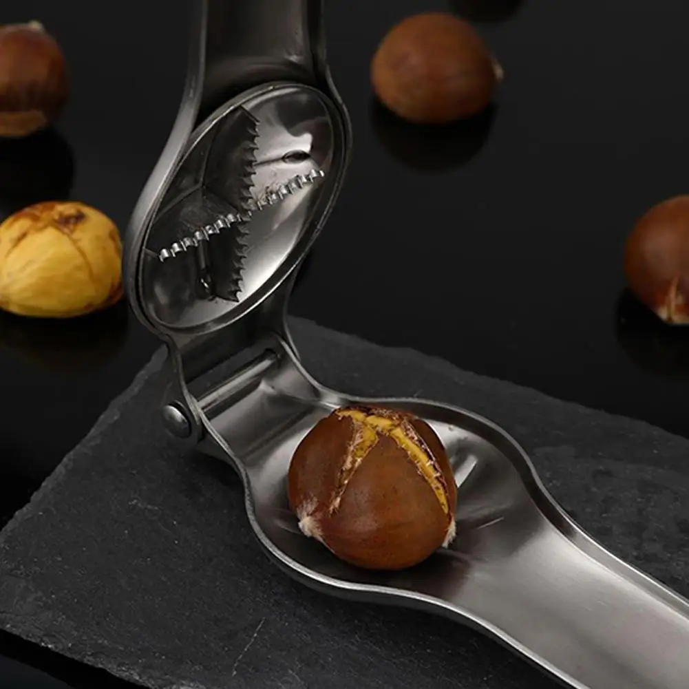 2-in-1 Steel Nut Cracker & Shell Remover Pliers, Quick Clip Walnut Opener for Chestnuts & Pecans, Heavy-Duty Kitchen Tool.