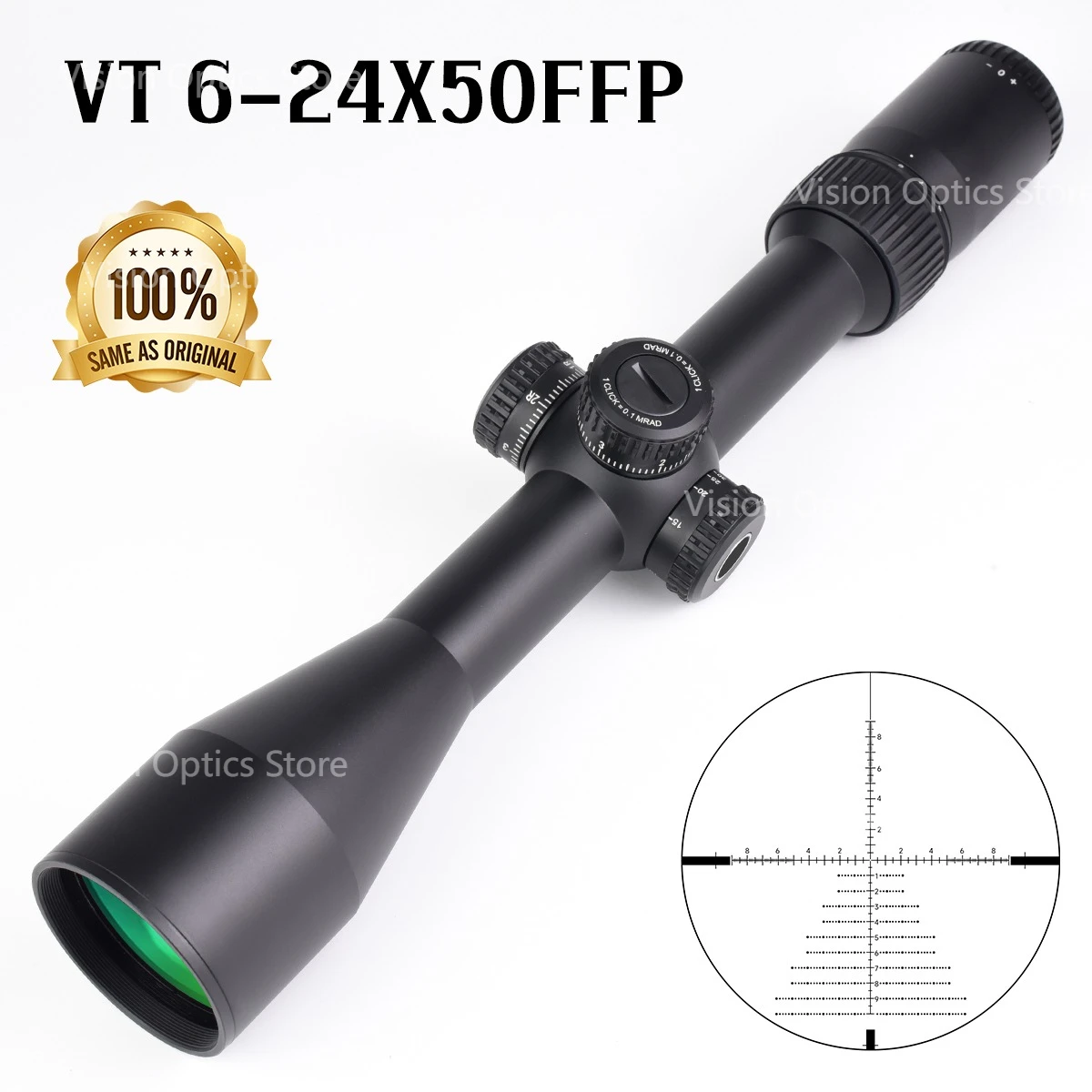 

Original VO**X Optics 6-24X50 First Focal Plane(FFP) Tactical Riflescopes EBR-2C(MRAD) Reticle Precision Shooting Scope