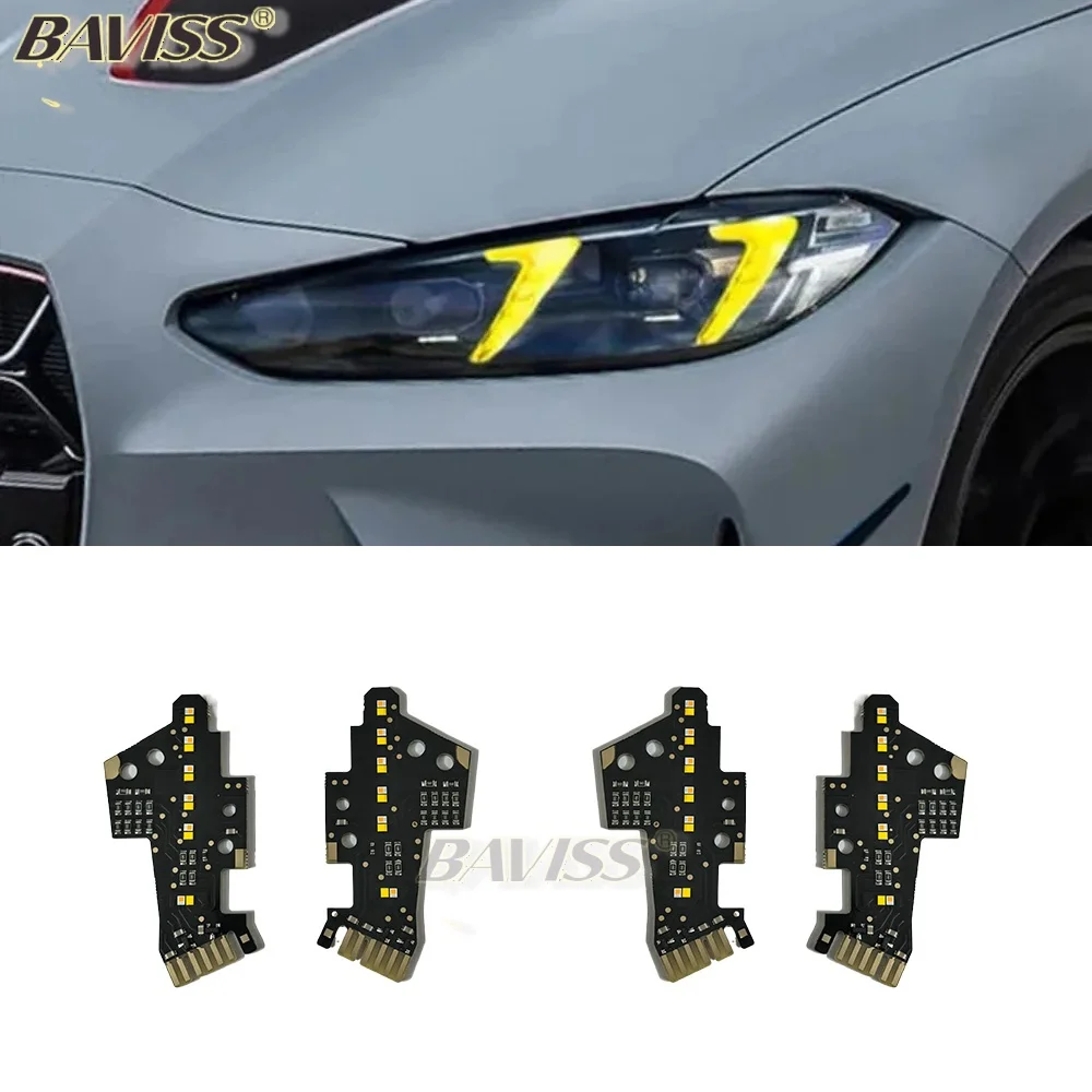 

Dongchedi для BMW G80 G82 LCI M3 M4 CSL Желтая серия 4 DRL RGBW многоцветные светодиодные платы G22 G23 G26 дневные ходовые огни 2024+
