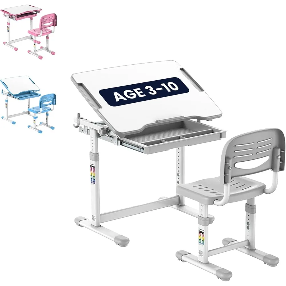 

Регулируемый по высоте детский стол и стул для эргономичного обучения и обучения, подходит для учащихся в возрасте от 26 месяцев и старше