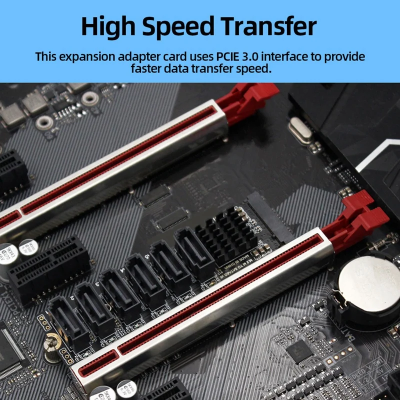 A29F-M.2 NVME PCI-E PCIE X4 X8 X16 a 6 puertos 3,0 SATA tarjeta adaptadora Riser ASM1166 chasis servidor PC tarjeta de expansión de ordenador