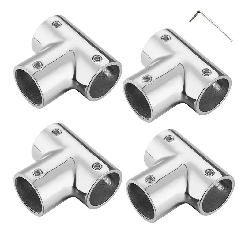90° Fitting T Hinged Tube Boat 90 Degree Marine T Connector T Joint For Yacht Deck Railing 25Mm