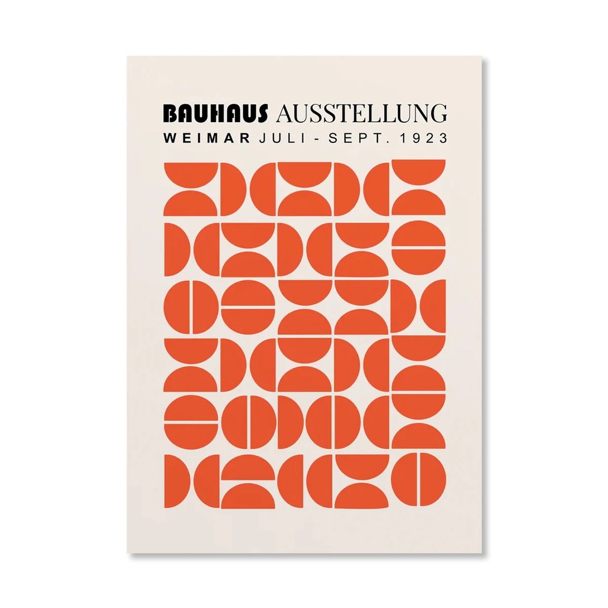 Geometrisches abstraktes orangefarbenes Bauhaus-Poster, Pop-Art, Sonnenaufgang und Fahrrad, Wandkunstdrucke für moderne Wohnzimmer, Schlafsaal, Heimdekoration