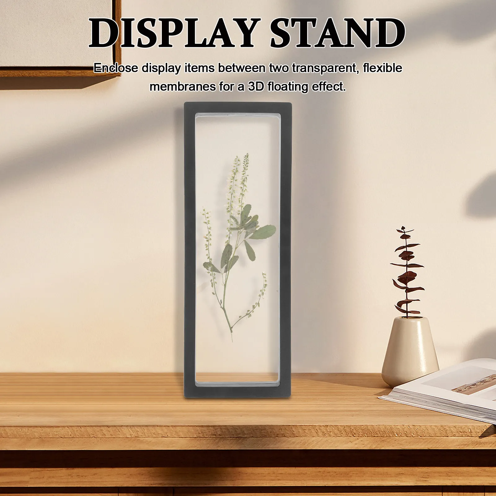 

3D-рамка-витрина для украшений, монет и медалей, 11x30 см, черная, для стола/рабочего стола