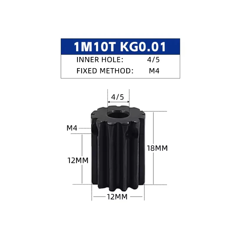 1 Module Spur Gear 1M 10 Teeth Standard Hole 4mm 5mm Precision 45# Steel Pinion Gear Set For RC Cars - Enhanced Durability