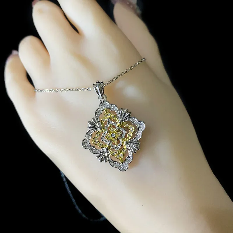 MDL Moissanit1 نمط الإيطالية العتيقة نمط المحكمة قلادة الذهب الحقيقي مطلي خمر الفرنسية خمر قلادة يومية النساء #2