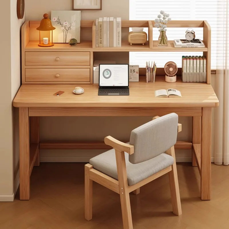 

Solid wood simple desk and chair student home writing study table bedroom computer table rectangular table light luxury advanced
