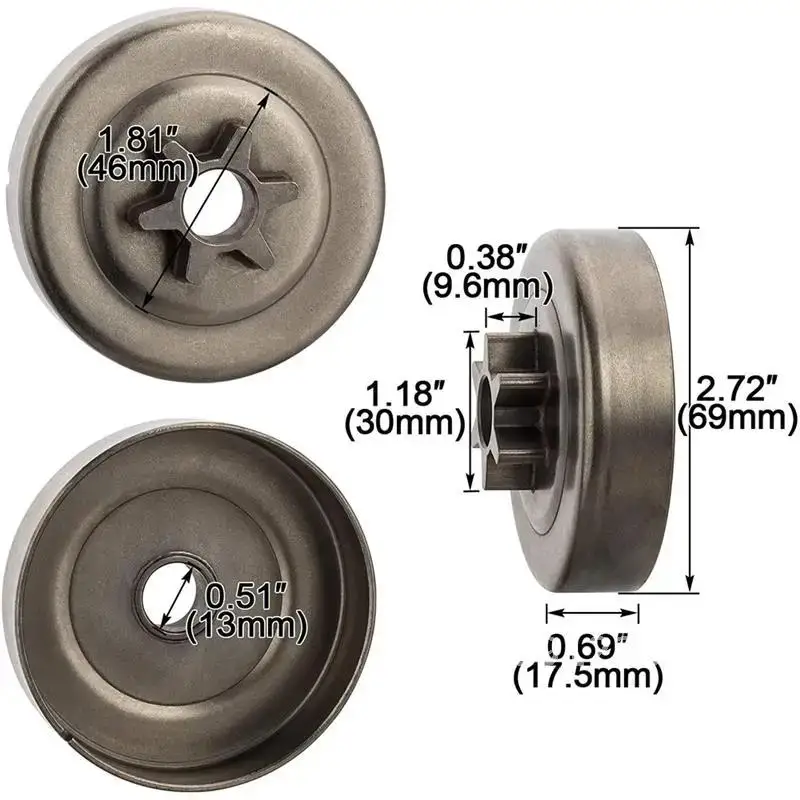 

3/8 Pitch 6T Clutch Drum Sprocket Washer E-Clip Kit For 017 018 021 023 025 MS170 MS180 MS210 MS230 MS250 Chainsaw