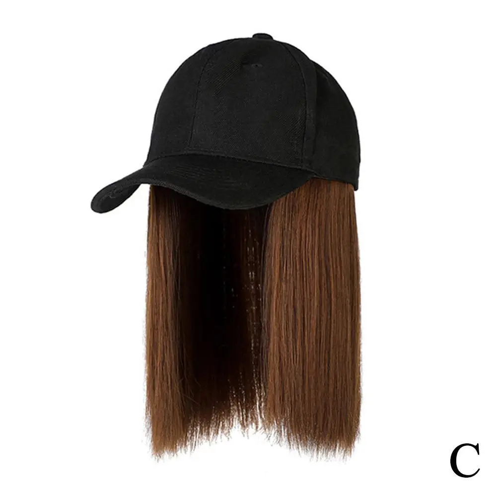Baseball Cap with Synthetic Hair Extensions