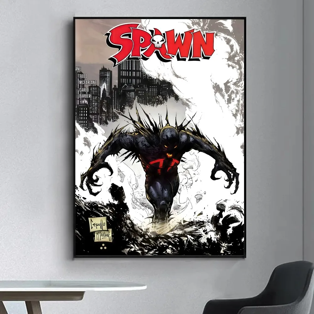 S-Spawn Todd Mcfarlane Comic  Poster Fancy Wall Sticker for Living Room Bar Vintage Decorative Painting Middle