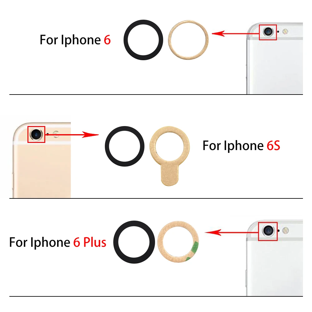 50Pcs，NEW Rear Back Camera Glass Lens For IPhone 6 7 8 6S Plus X XR XS Max 11 Pro Max Rear Camera Glass With Glue Adhesive