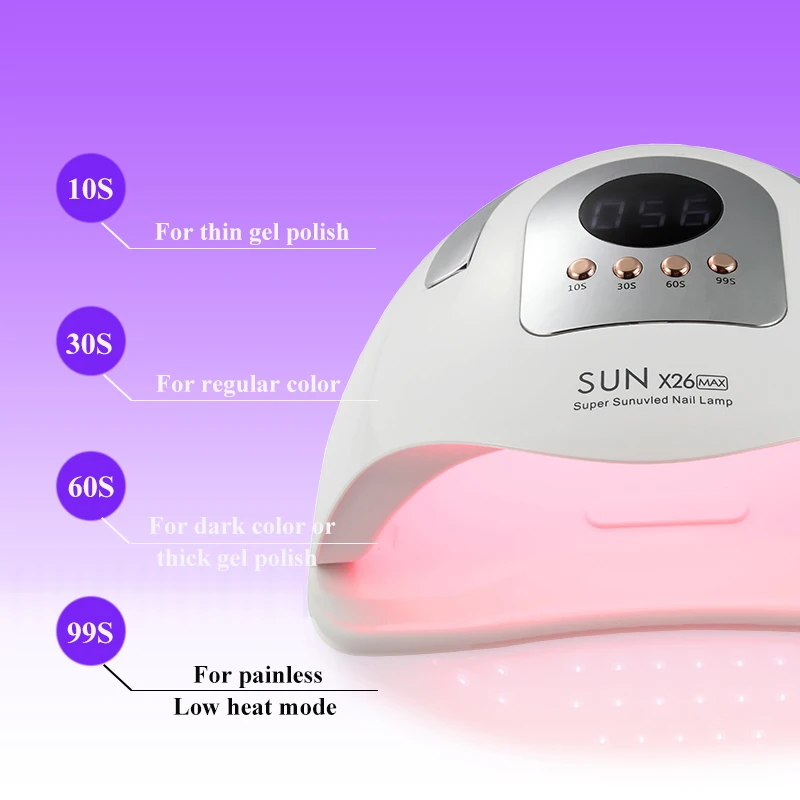 High Power SUN X26MAX UV LED Nail Lamp For Fast Drying Gel Nail Phototherapy Machine 81 LEDs Manicure Salon Nail Art Tools