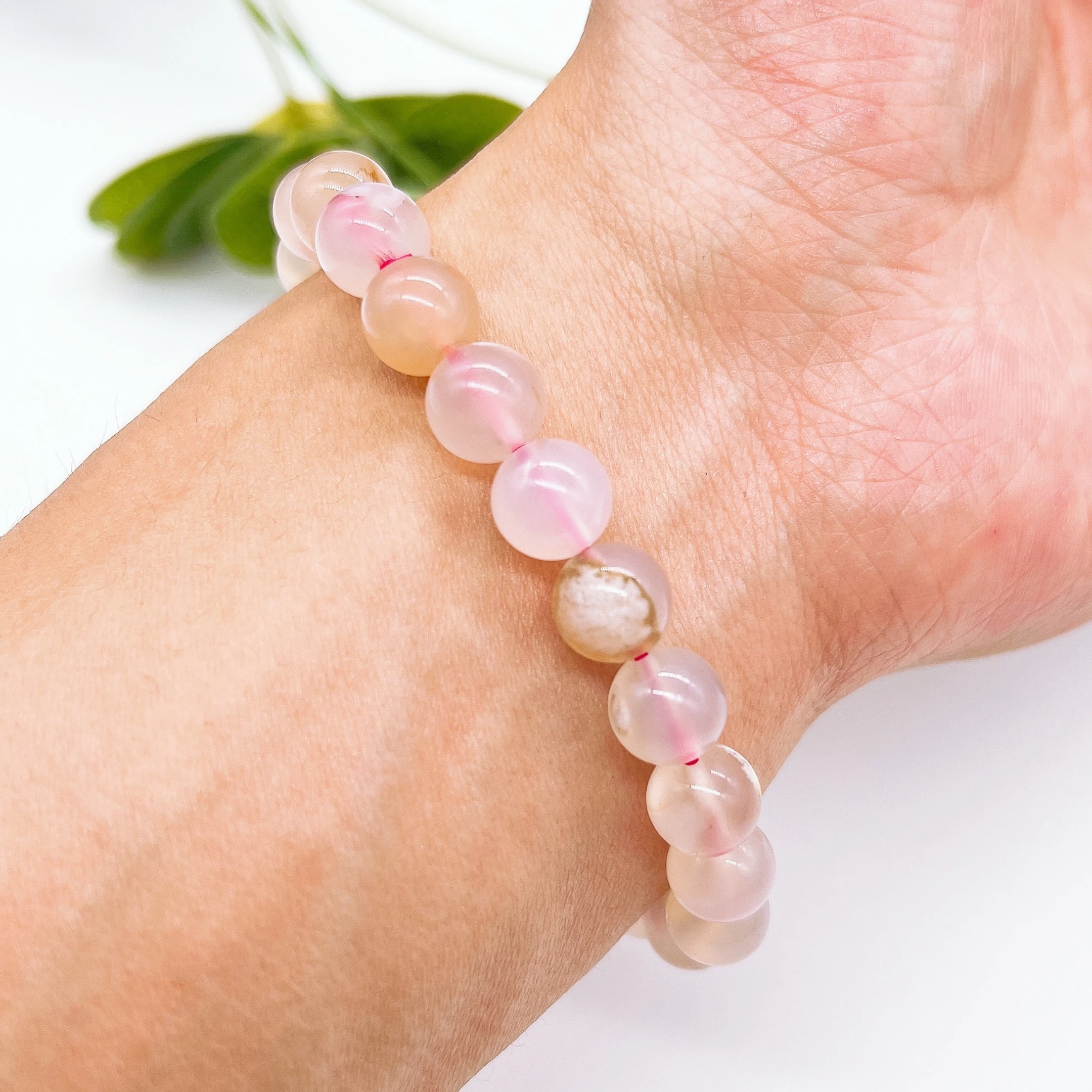 Natural Flower Agate Beaded Bracelet Rock Crystal Stone Reiki Healing Beads Fashion For Men Women Bangles Yoga Jewelry Gift