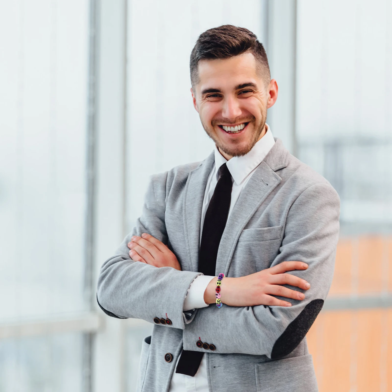 

Skull Bracelet Festival Hand for Men Accessories Halloween Decor Beaded Accessory Jewelry Beads