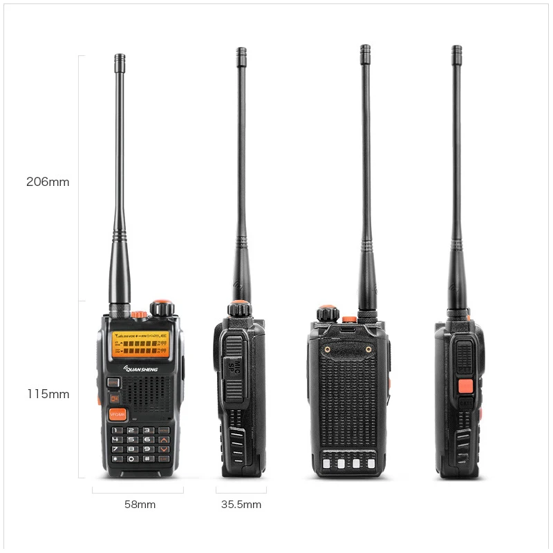 Quansheng TG-K4ATUV Talkie Walkie 5W 2000mAh Dual Band Two Way Radios Portable Wireless Transceiver Hunting Outdoors Intercom