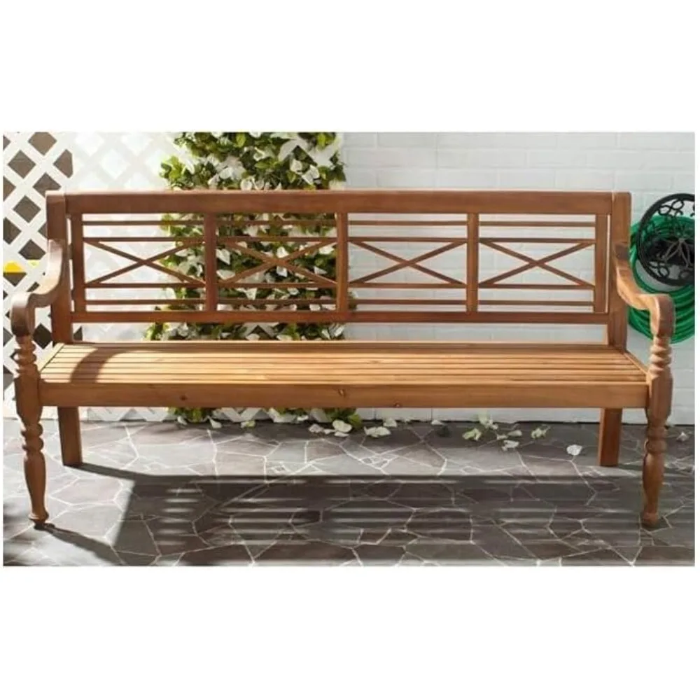 مجموعة Safavieh Patio Collection Martin Adirondack مقعد خشب السنط، طبيعي