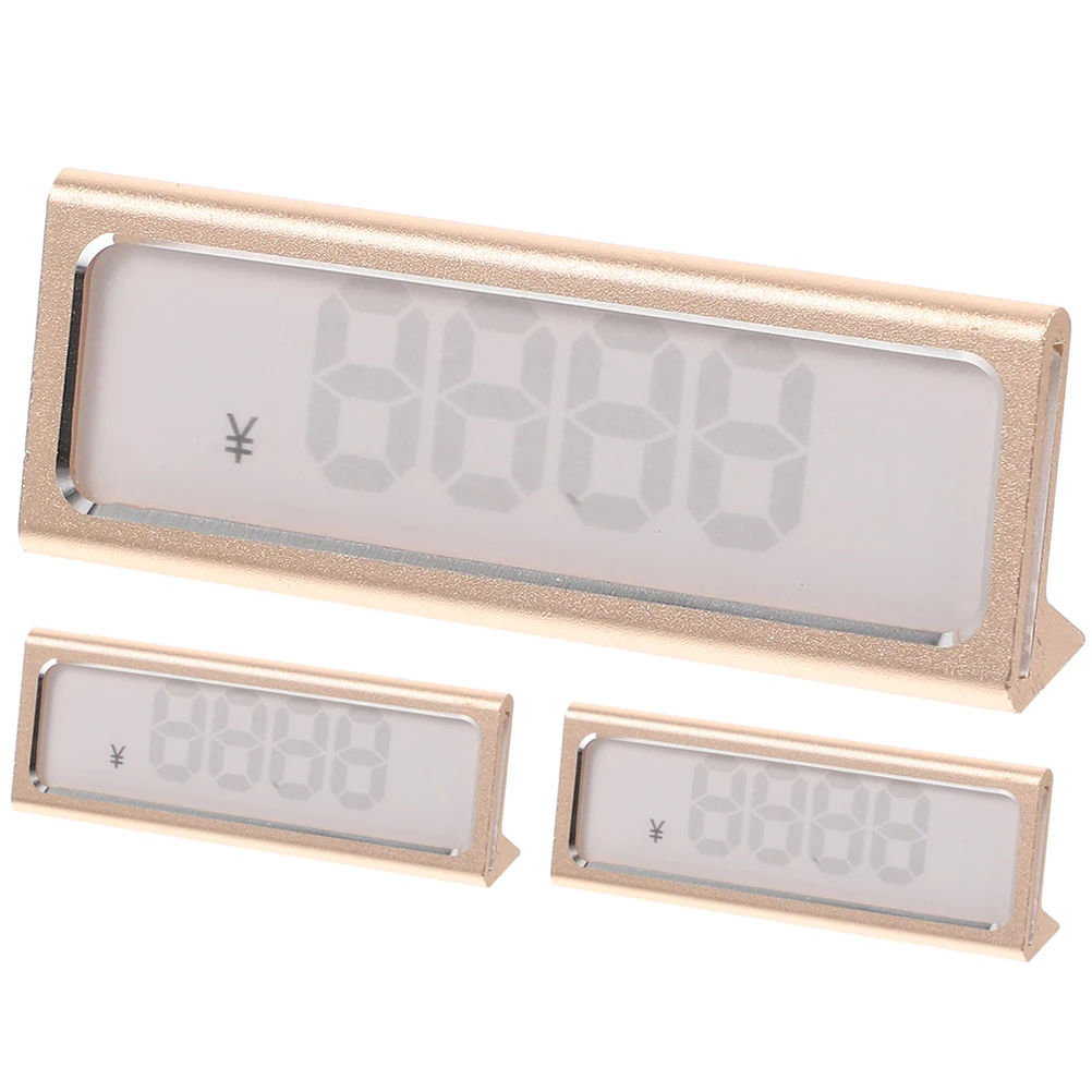 

3pcs Price Tag Display Shelf Label Holders Aluminum Alloy Supermarket Cost Cards Storage Reusable Retail Sign Holder High