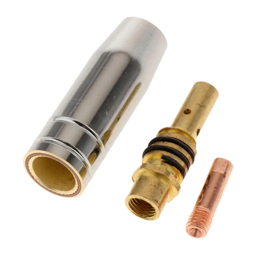 3Pcs Gas Nozzle Tip MIG/ Welding Contact Consumables Kit Welding Fit for MB-15AK Welding Torch Gun