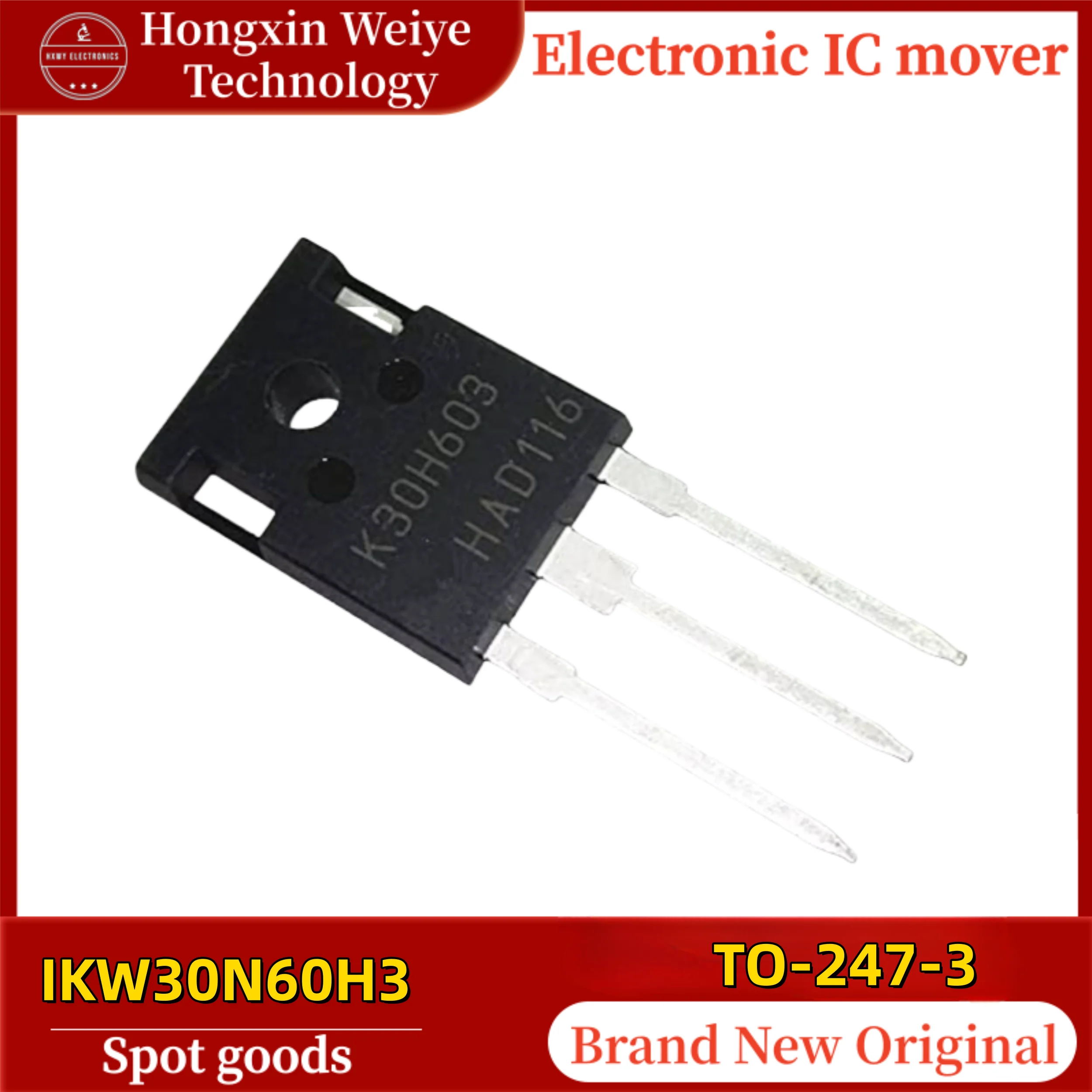 (10/50 pieces) IKW30N60H3 with Silkscreen Mark K30H603 TO-247-3 600V 60A IGBT Power Transistor Module IC Original In Stock Fast