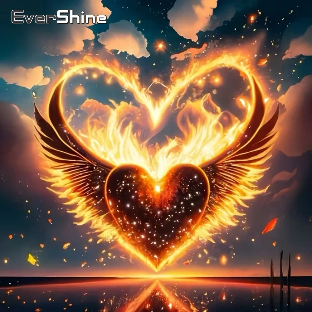 Evershine Diamant Malerei Liebe Herz DIY Kreuzstich Kits Diamant Mosaik Flügel Acryl Handwerk Liefert Stickerei Kind Geschenk