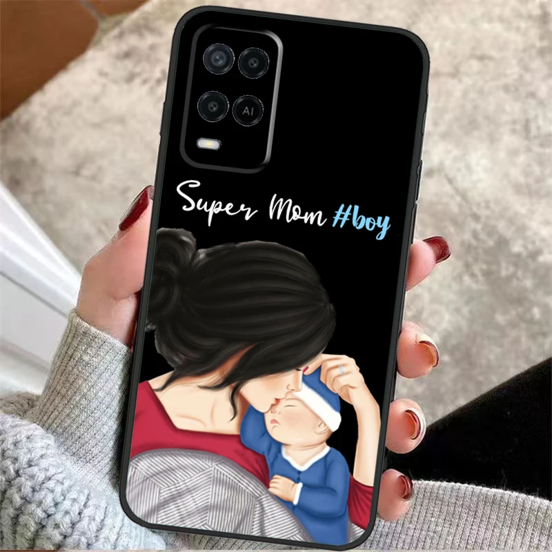 Super Dad Mom Baby Girl Twin Case For OPPO A78 A98 A18 A58 A96 A76 A16 A5 A9 A53 A15 A17 A77 A52 A72 A74 A94 A54 A57 S