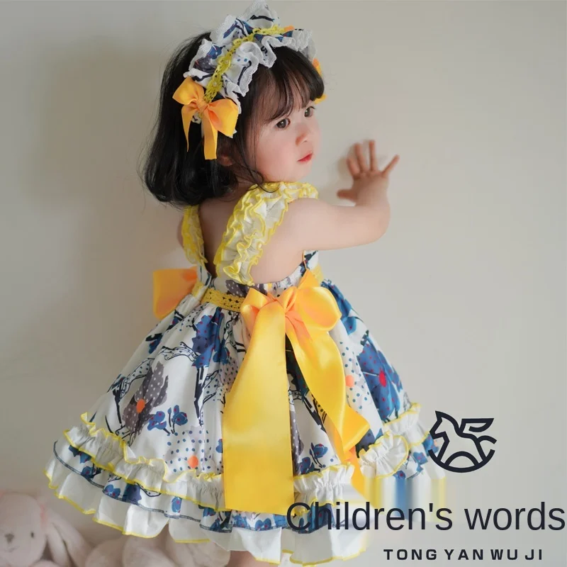 Handmade Girl Lolita Dress Children's Day Dress Summer Princess Lolita Dress Kids Dresses for Girls Flower Girl Dresses