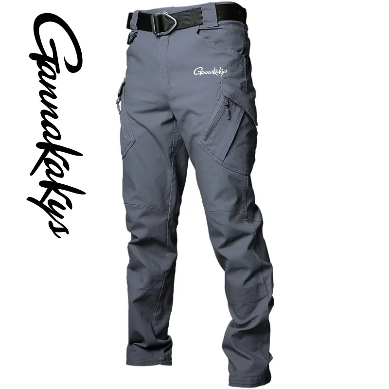 2024 Men\'s Fishing Pants, Windproof Hiking, Multi Pocket Workwear Pants, Outdoor Tactical Wear Resistant Pants