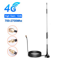 High Gain 12dBi 2G 3G 4G Antenna TS9 CRC9 SMA Male Connector 700-2700MHz GSM External Router LTE Magnetic Antenna Signal Booster