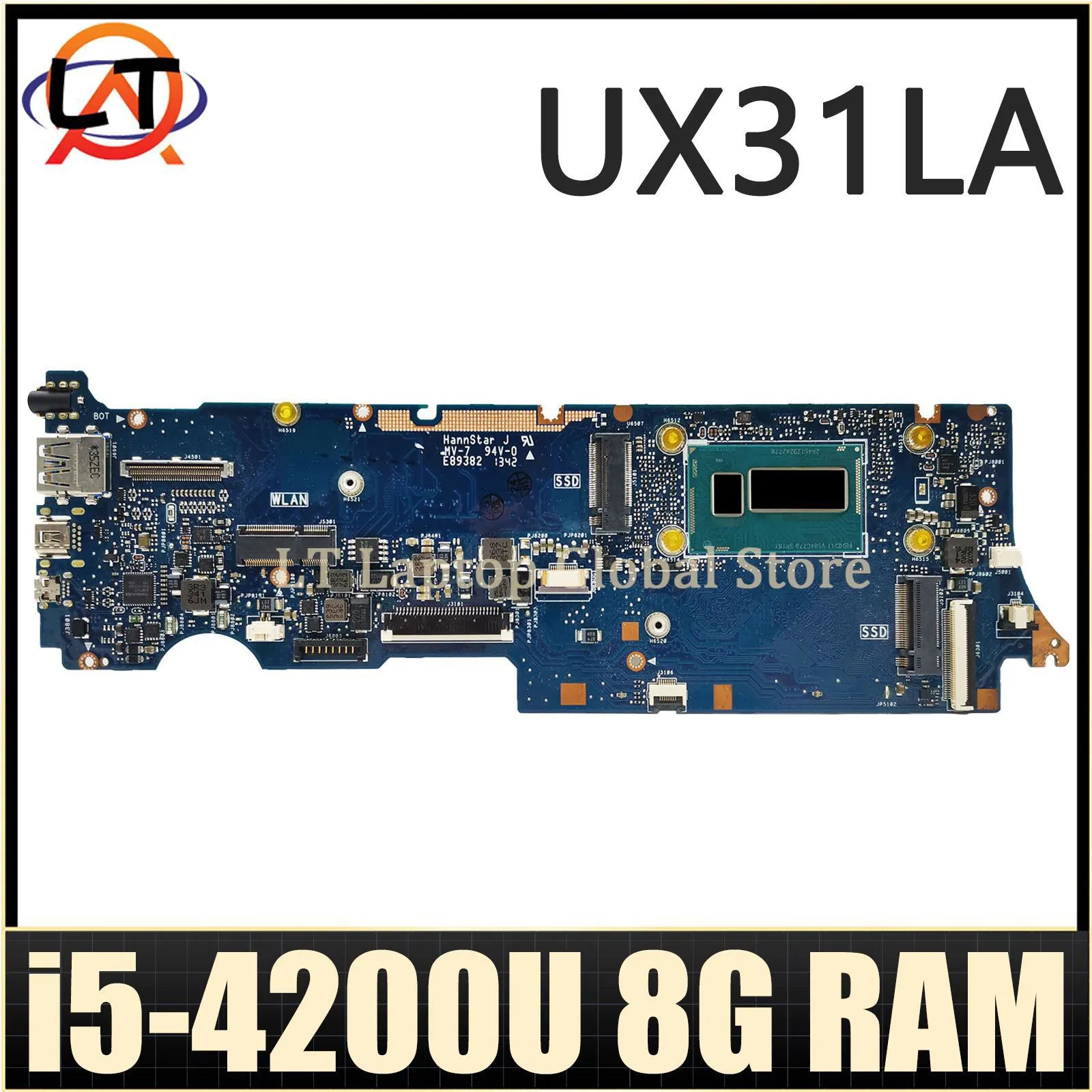 

LT Laptop UX31LA Mainboard For ASUS UX31L UX31LA BX31LA Laptop Motherboard With i5-4200U CPU 4G/8G-RAM 100% Test OK