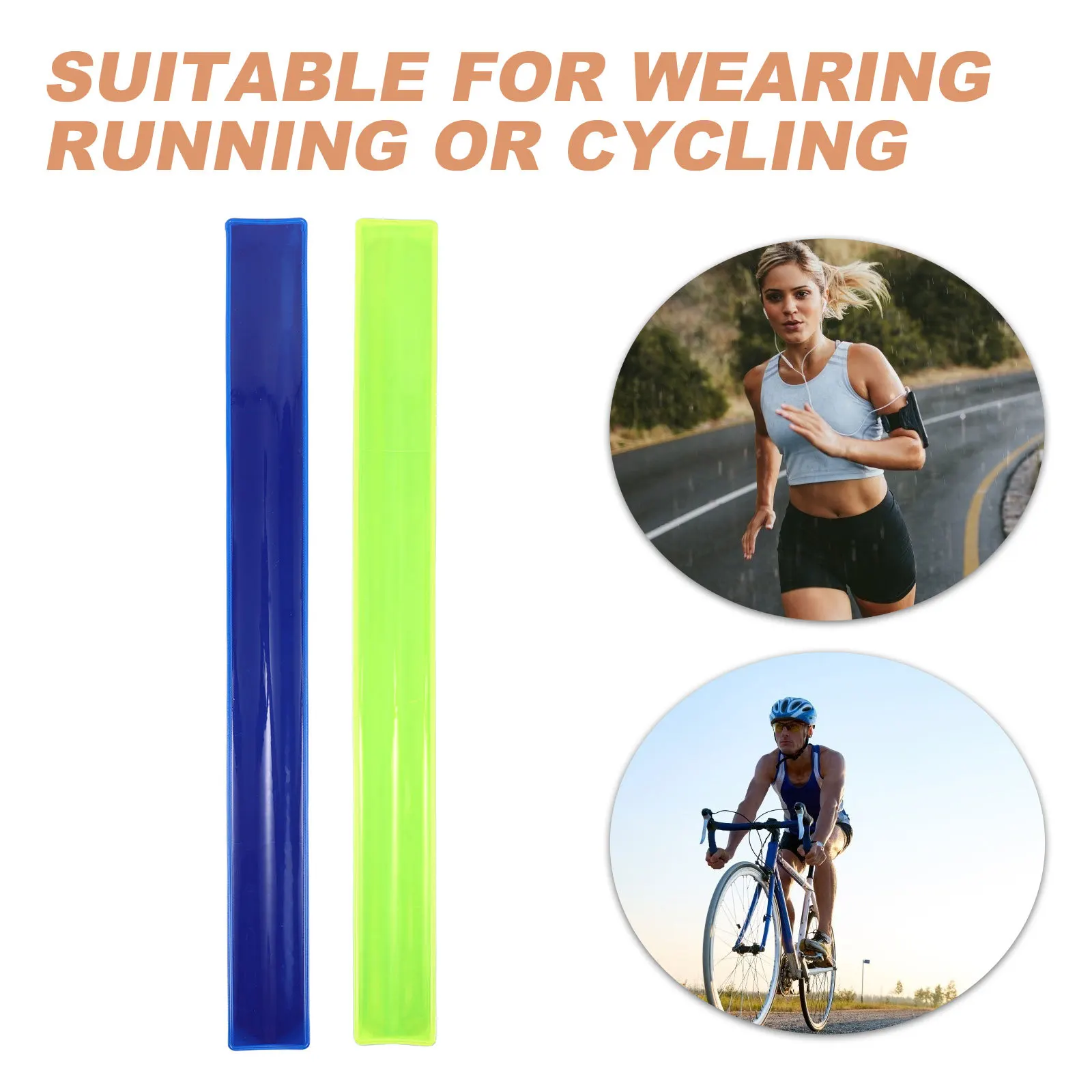 12Pcs Reflective Slap Bracelets Luminous Self-Wrapping Wristbands for Night Running Cycling Outdoor Sports Party Favors
