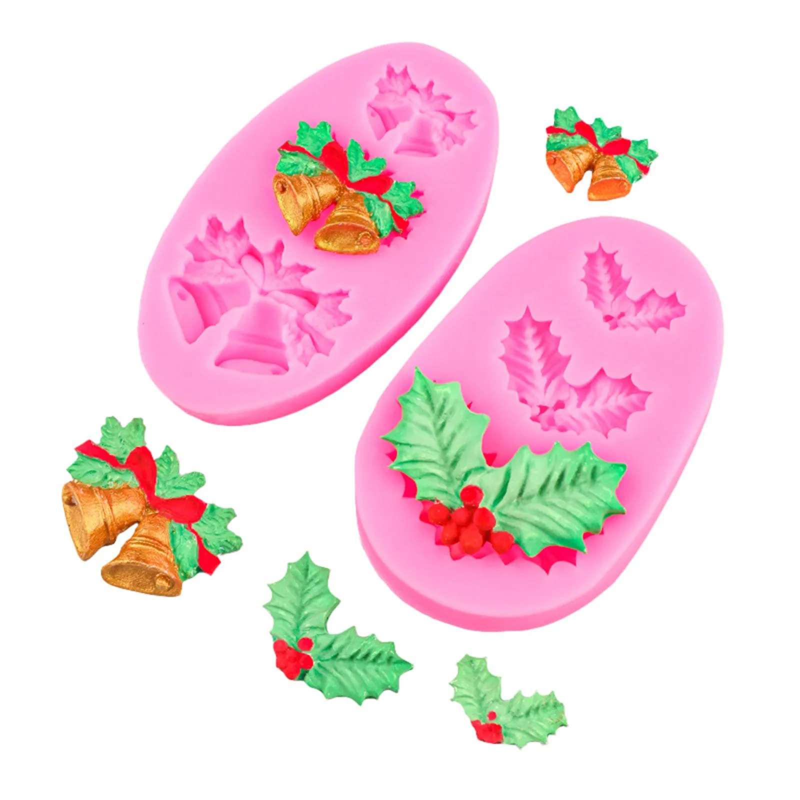 Holly Berry Christmas Silicone Sugarcraft Mold Resin Tools Cupcake Baking Mould Fondant Tools Home Kitchen Cake Tools 2025