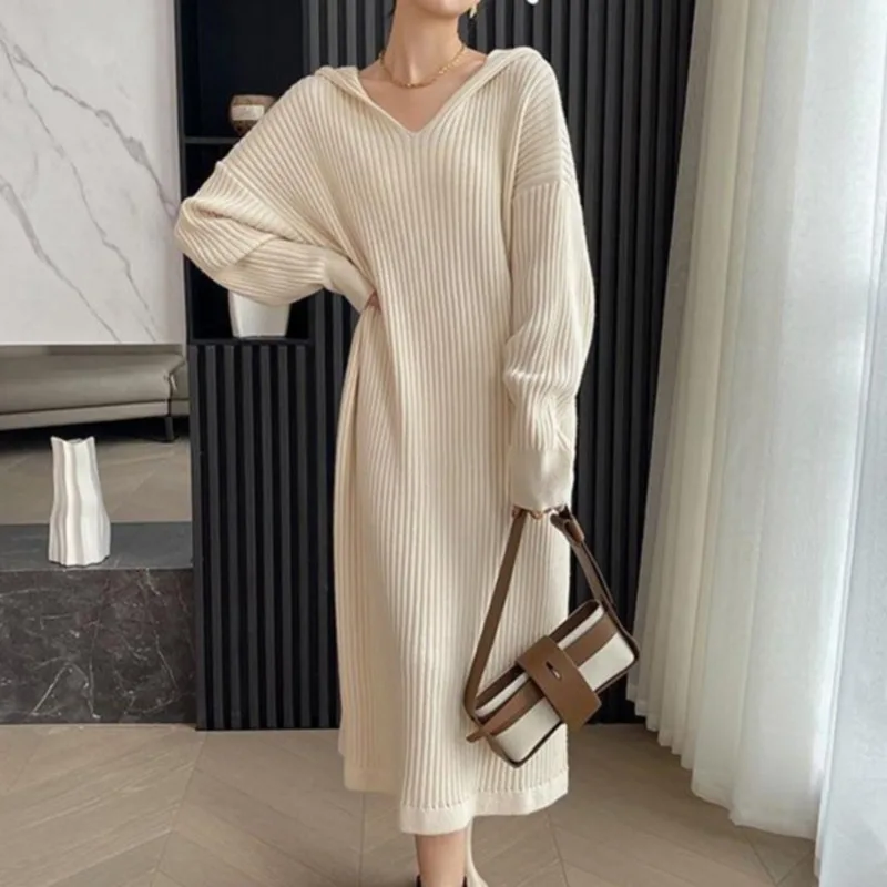 Women's Autumn/winter Casual Dress Sexy Set French Maxi Dress Temperament Casual Vacation Base Shirt Office Commuter Shirt