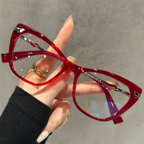 Imagen 2 del producto CLLOIO, gafas de lectura Retro tipo ojo de gato para mujer, gafas ópticas para miopía e hipermetropía, gafas graduadas progresivas con luz azul