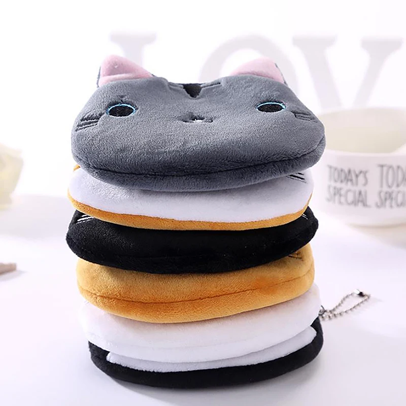 Cute Cartoon Plush Mini Cat Coin Purse Key Storage Bag Backpack Pendant Decoration Gift