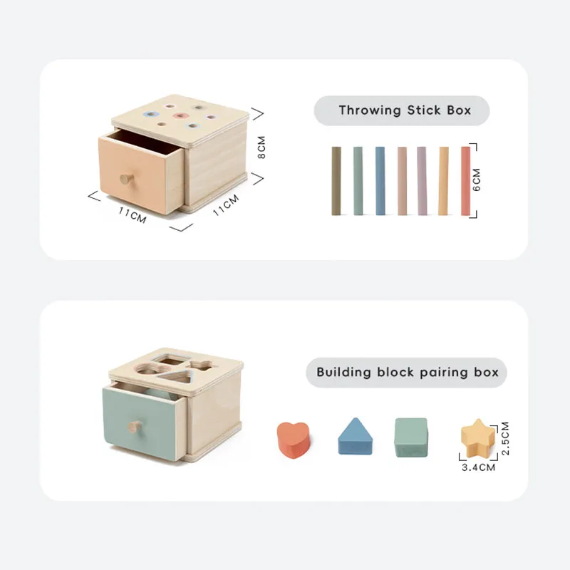 Montessori การจําแนกเกม Early Education เหรียญ Toss การจําแนกกล่องสีความรู้ความเข้าใจรูปร่างการจับคู่บล็อกการสอน Aid