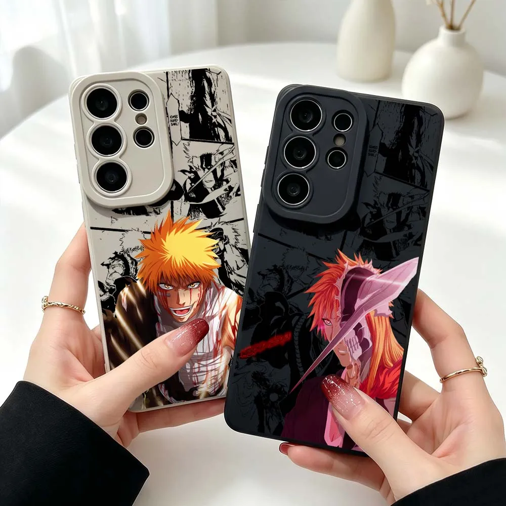 BLEACH Ichigo Anime Cover Silicone Case For Samsung Galaxy S26 S25 S24 S23 S22 S21 Ultra Plus FE Soft Phone Case