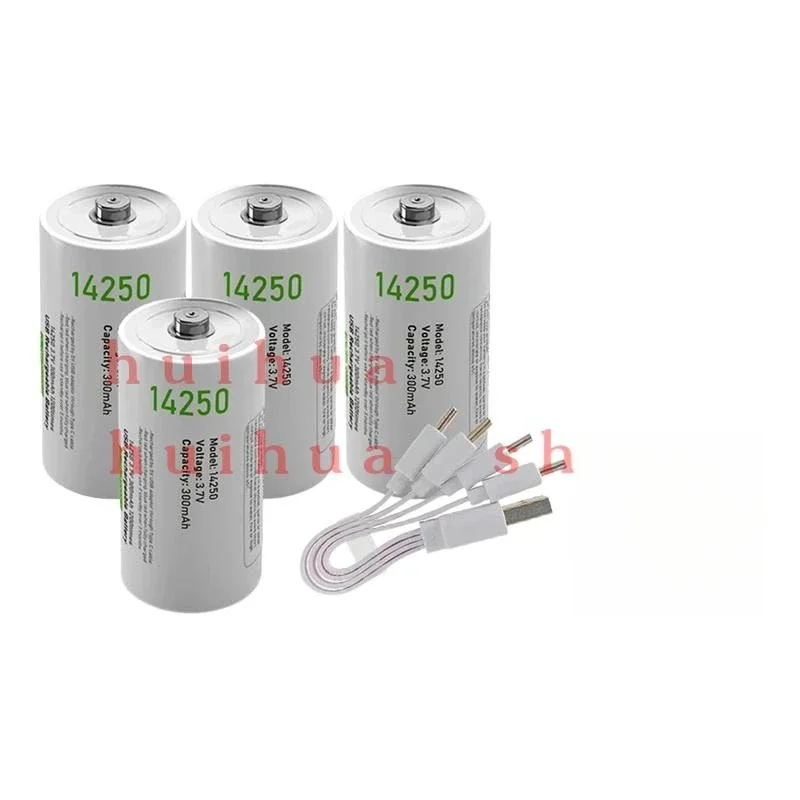14250 3.7V   Usb 300mAh Rechargeable Lithium Battery  Sensor Battery - Red/Green Laser Pointer Battery Free Cable