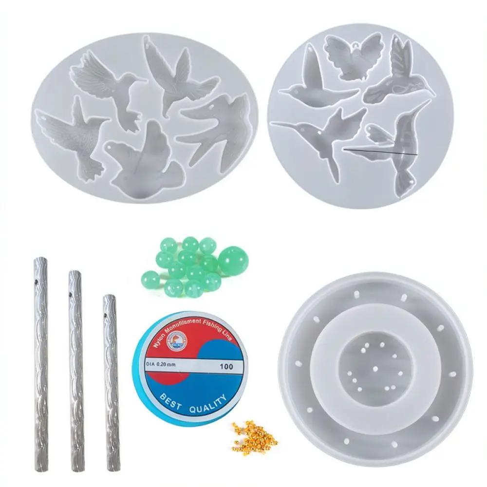 DIY Hummingbird Silicone Mold For Wind Chime Pendant Resin Casting Jewelry Craft Making Epoxy Supplies Accessory