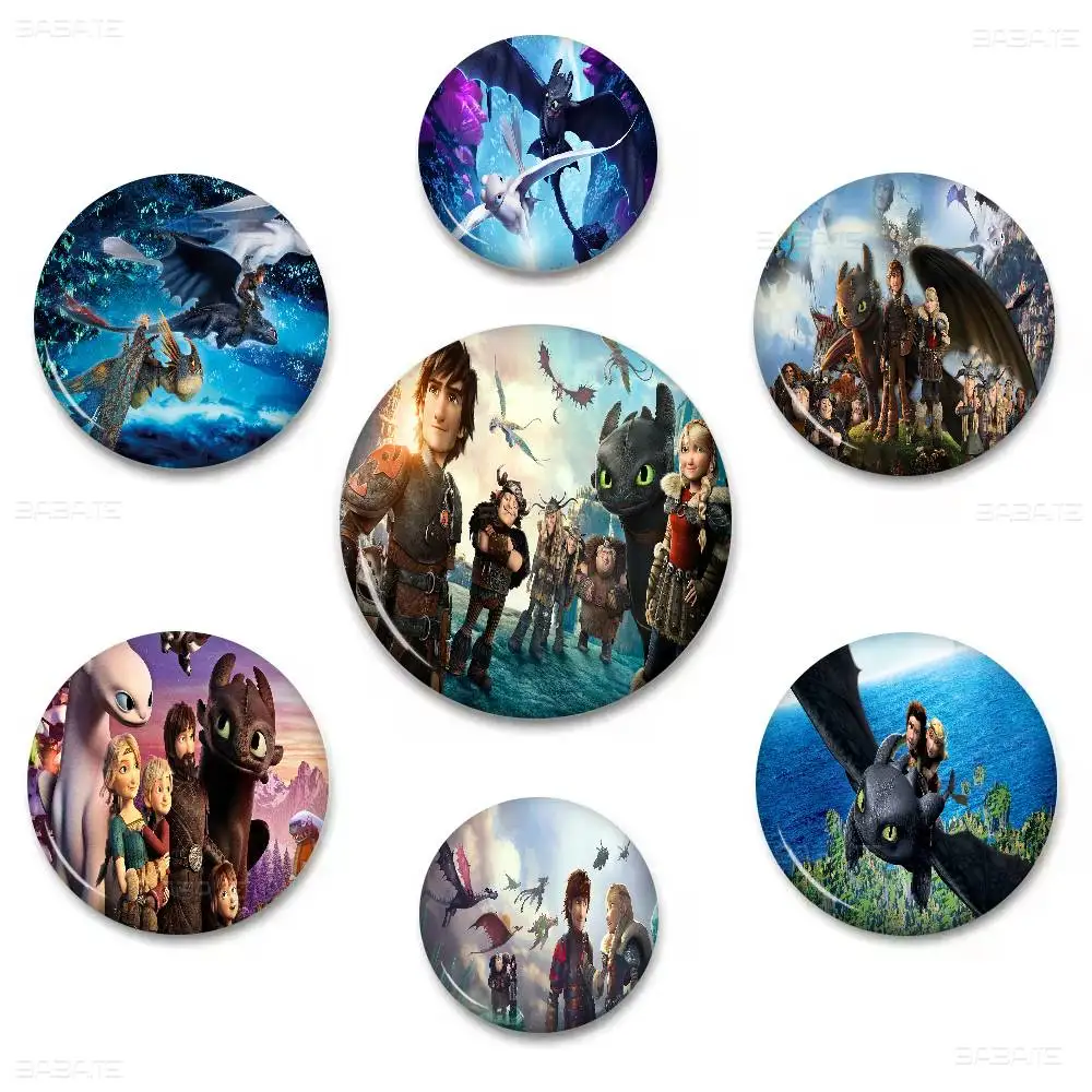 كيفية تدريب D-Dragon الخاص بك 32/44/58 مللي متر دبوس يدوي الصنع دبابيس مستديرة مضحكة لحقيبة الظهر Cothes اكسسوارات شارة قبعة الديكور #4