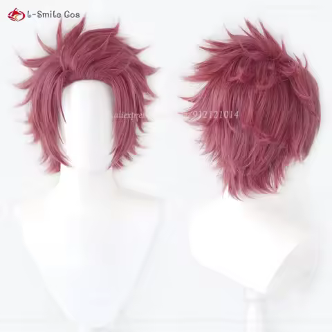 Anime Sae Itoshi Cosplay Wig Curly Dark Purple Red Short Wigs Heat Resistant Synthetic Hair Halloween + Wig Cap