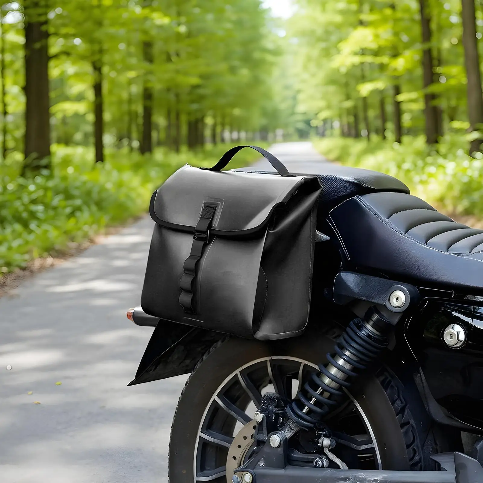 

Motorcycle Saddle Bag Waterproof Leather Case Motorcycle Tool Rear Messenger Bag For Phone Card Drinks Bottle Key Camera Highway