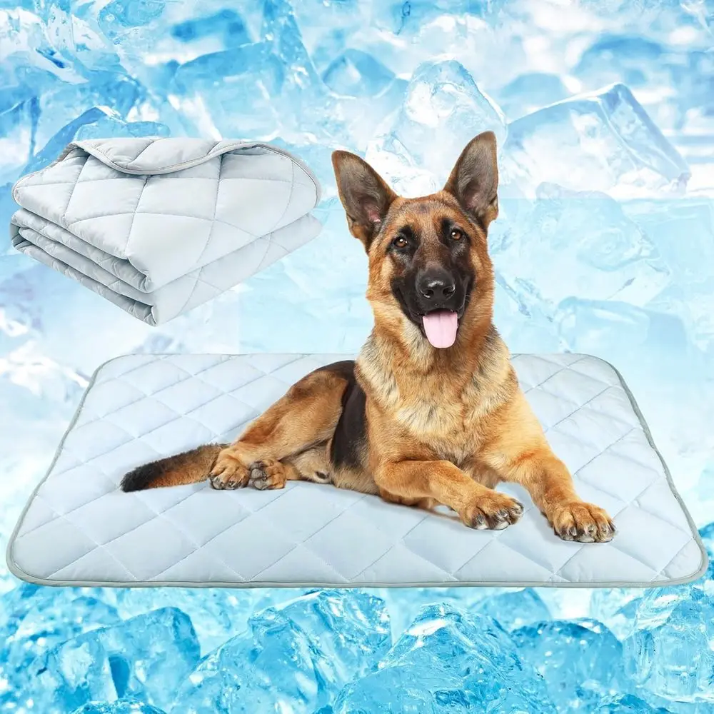 Dog Cooling Mat, Pet Washable Non-Toxic Cooling Pads for Dogs Cats, Small, Gray, Suitable for Indoor & Outdoor Use