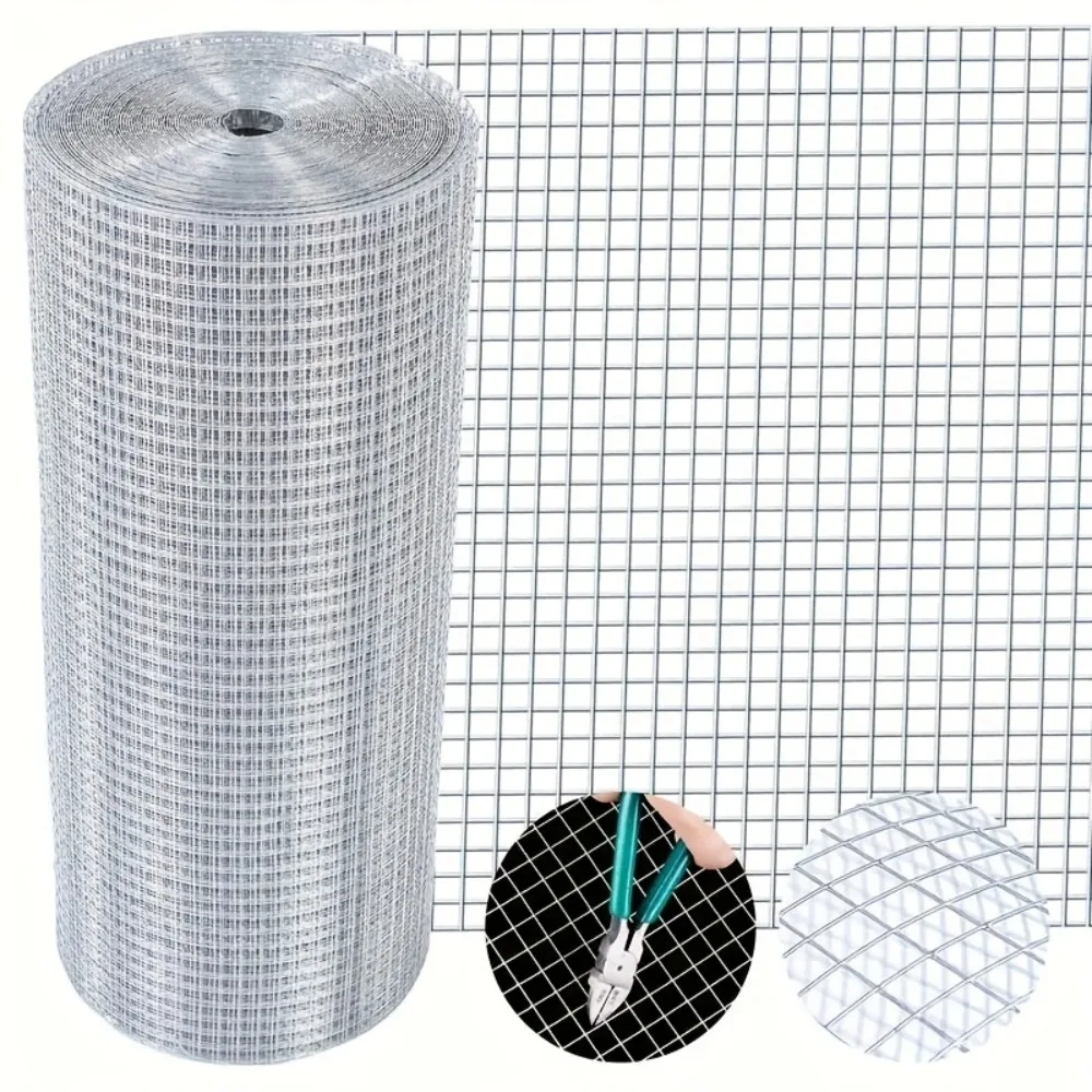 Heavy Duty Galvanized Welded Wire Mesh Rolls Are Suitable for Chicken Coops, Bird Cages, Gardens, Rabbit Cages, and Outdoor Use
