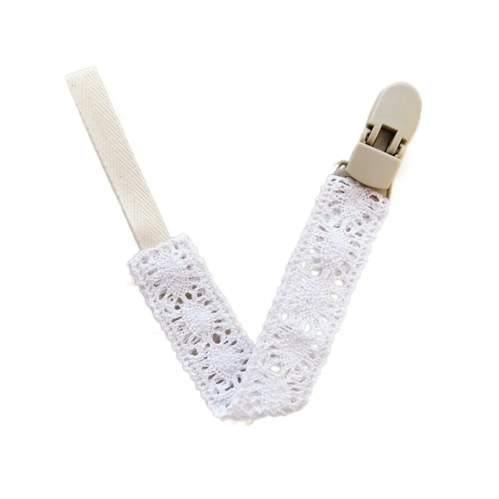 

Lace Pacifier Clip Chain Trendy Cloth Safety Plastic Pacifier Holder Anti-lost Teether Clip For Preventing Nipple Loss