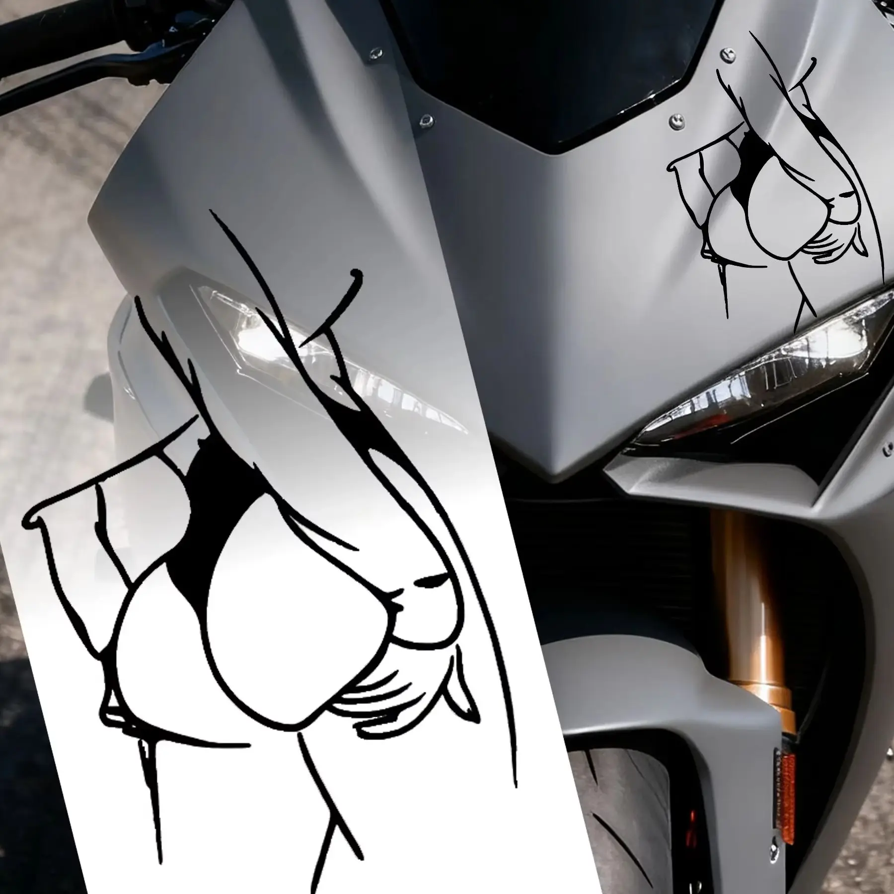 Sexy Silhouette Motorcycle Sticker 1Pc Waterproof PVC Vinyl Decal Self Adhesive Car Truck Van Body Accessories