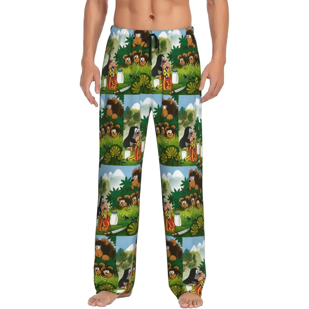 

Мужские пижамные штаны с принтом «Маленький крот» Krtek, одежда для сна с героями мультфильмов, штаны для сна с карманами