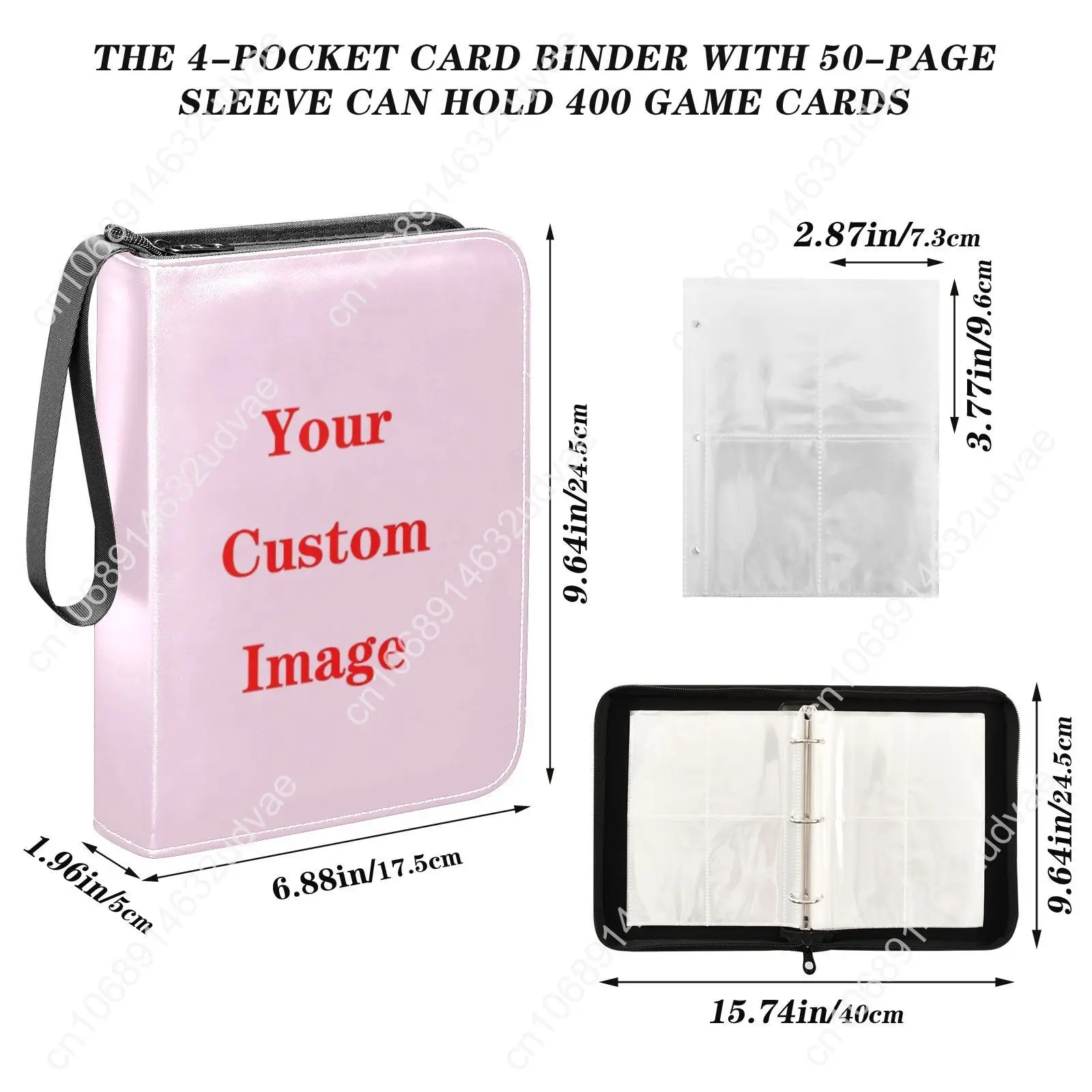 400Pcs Album Card Holder Binder Pu Leather Collectible Card Organizer Letters Album Card Pack Kids Toys Custom image New