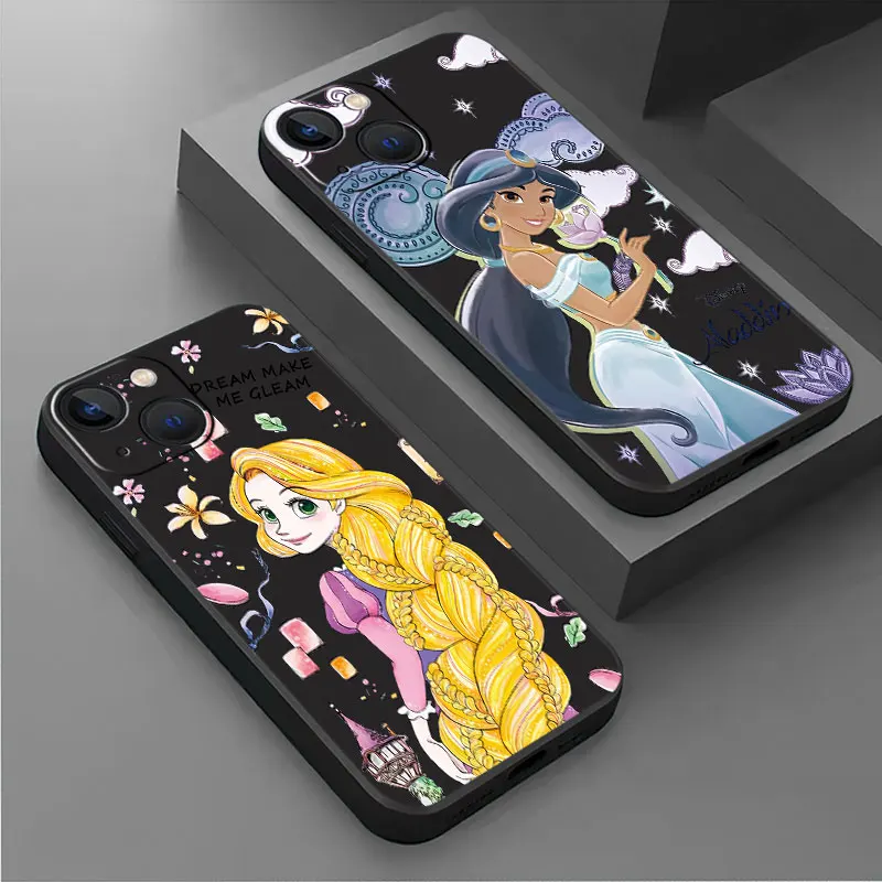 phone Cases for iphone 14 case 11 13 15 Pro XS Max 8 12 Mini X SE 7 14 Plus funda Antiscratch cover Disney Little Princess Girls