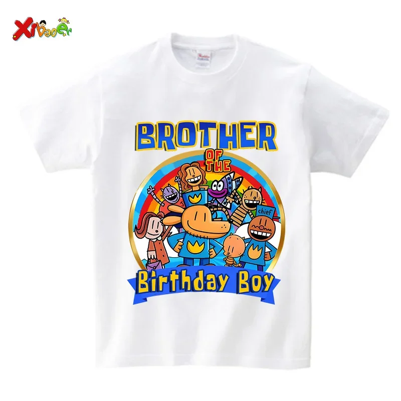 Dog Man Birthday Boy T Shirt Party Theme Personalized Shirt Kids Gift Birthday Shirt Family Tees Custom Name Party Supplies 5th
